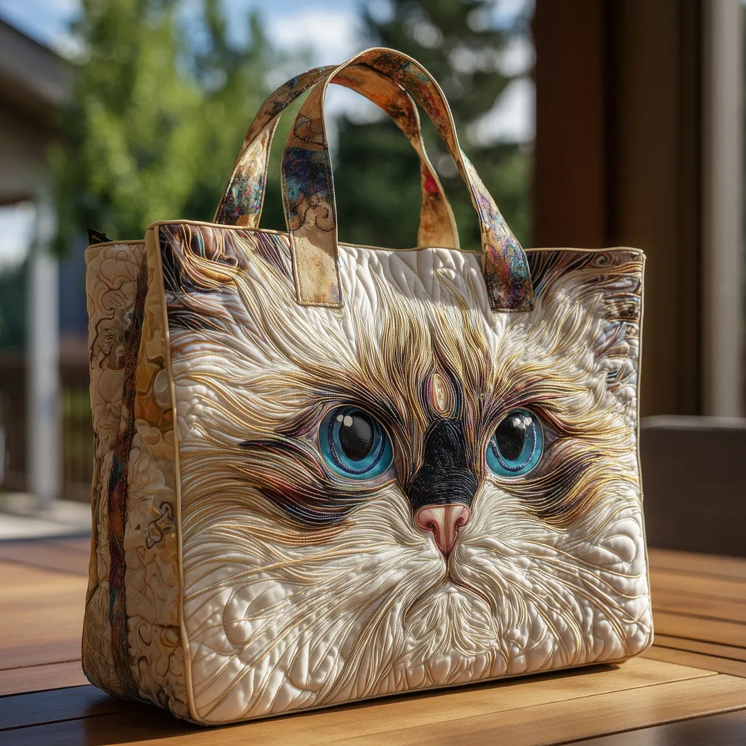 Handmade Bag | White Cat Blue Eyes