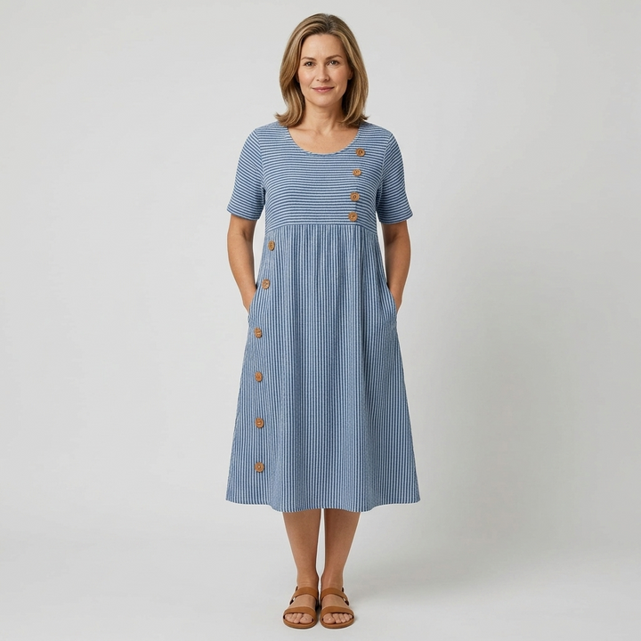 Océane | Striped Midi Dress
