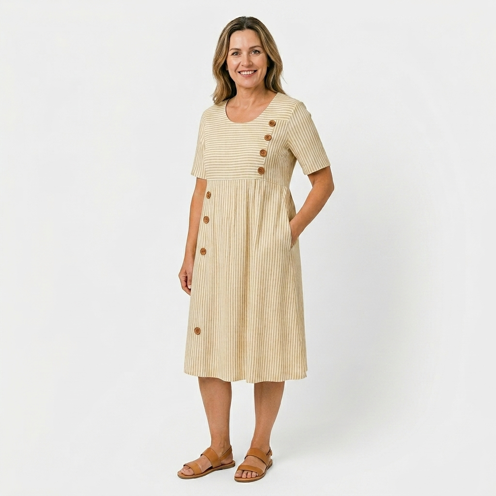 Océane | Striped Midi Dress