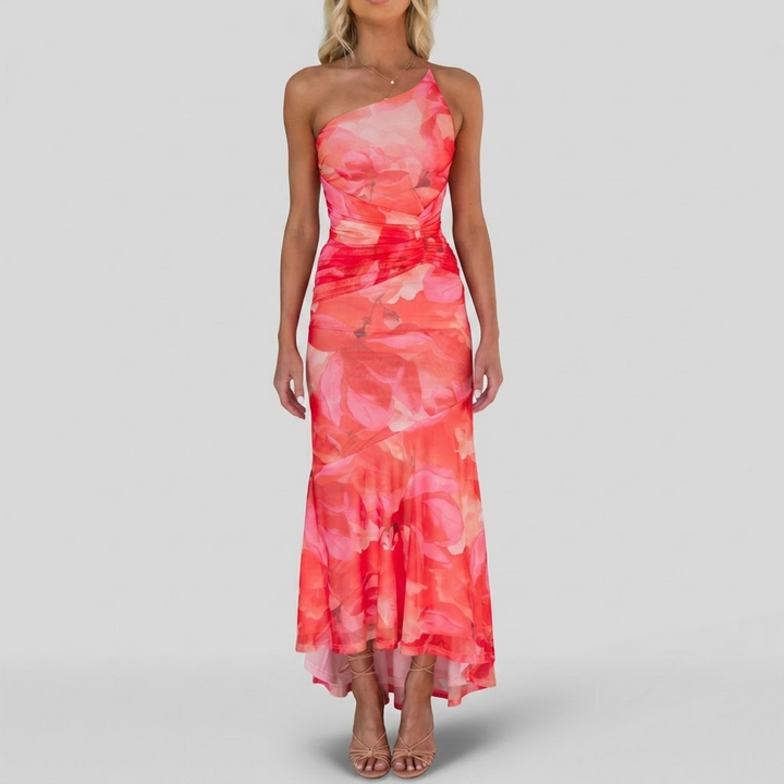 Blanche | Pleated Shoulder Gown