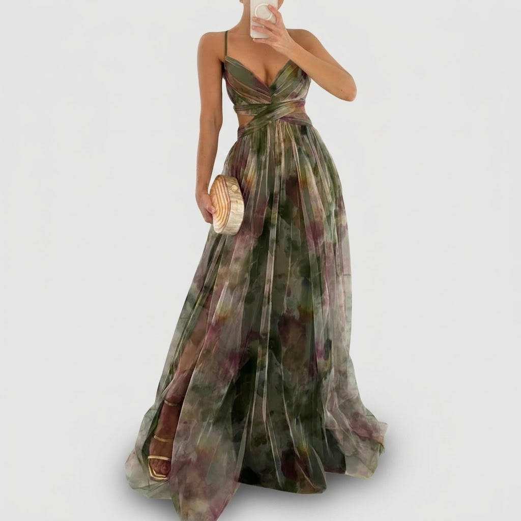 Delphine | Draped Evening Gown